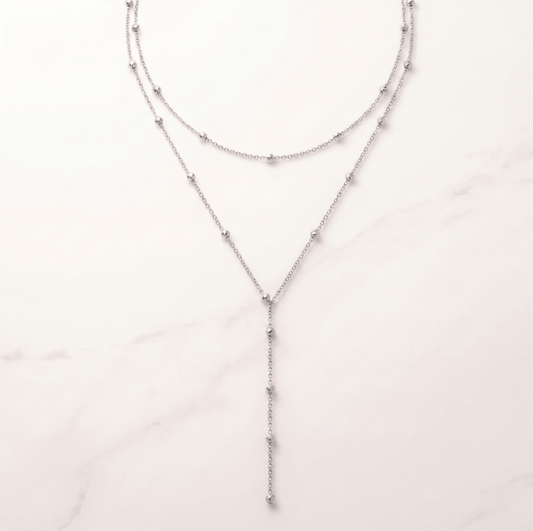 Celeste Double Layer Drop Necklace - Orlumea