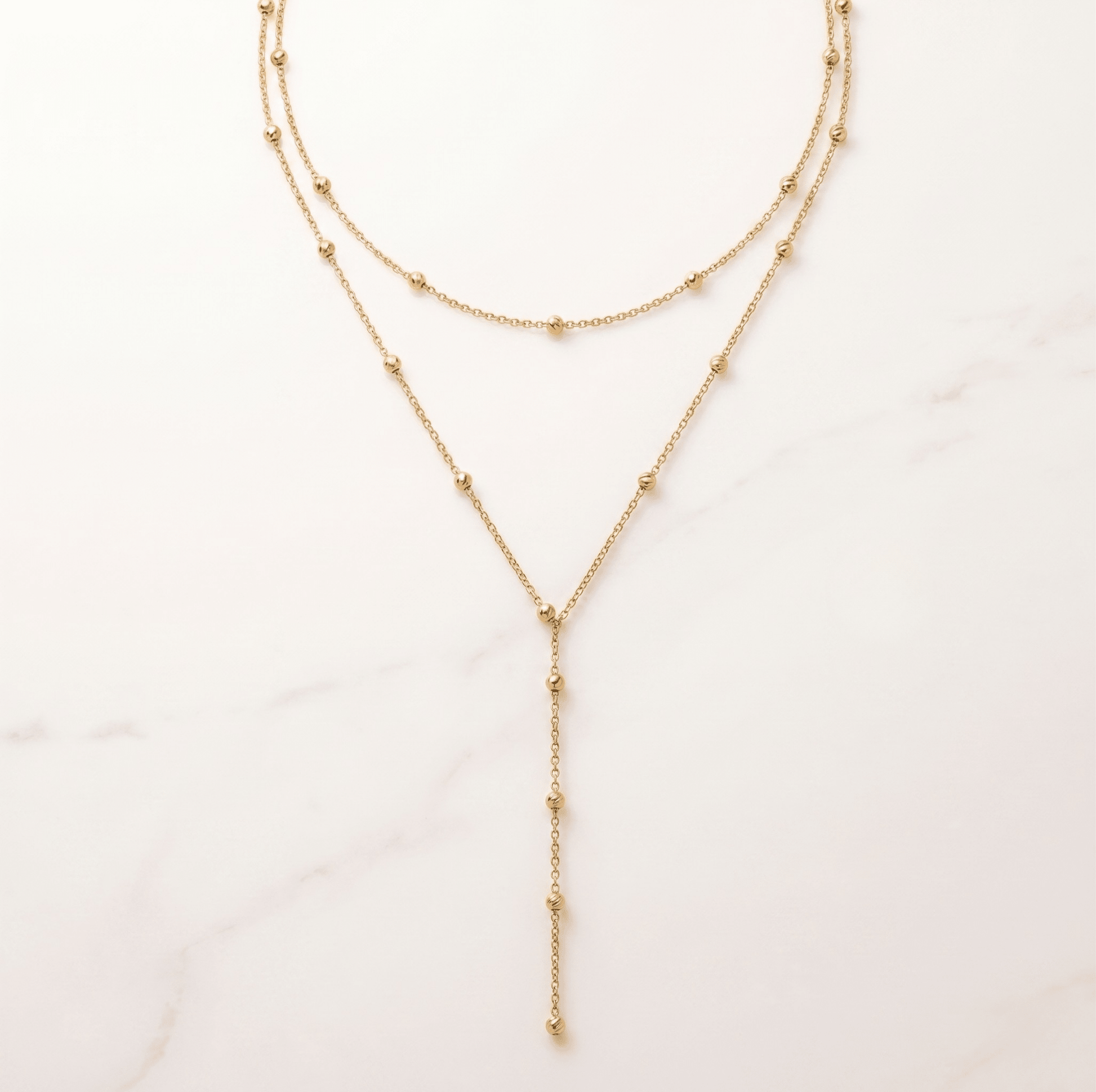 Celeste Double Layer Drop Necklace - Orlumea