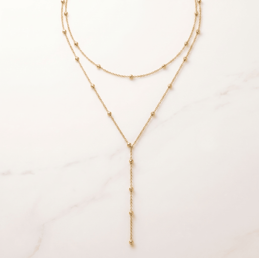 Celeste Double Layer Drop Necklace - Orlumea