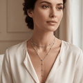 Celeste Double Layer Drop Necklace - Orlumea