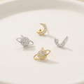 Celeste Star & Moon Stud Earrings Set - Orlumea
