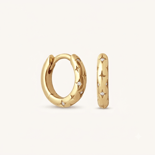 Celestial Gold Hoops - Orlumea