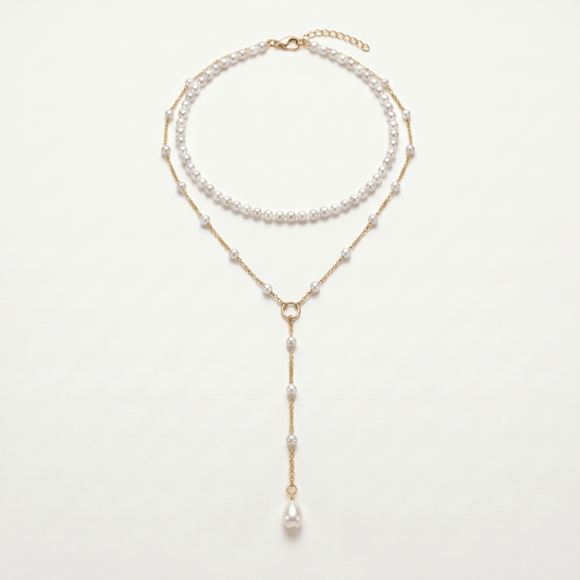 Celestial Pearl Cascade Necklace - Orlumea
