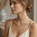 Celestial Pearl Cascade Necklace - Orlumea