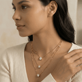 Celestial Trio Crystal Layered Necklace - Orlumea