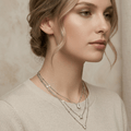 Celestial Trio Crystal Layered Necklace - Orlumea