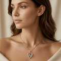 Crystal Heart Zirconia Gold Necklace - Orlumea