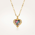 Crystal Heart Zirconia Gold Necklace - Orlumea