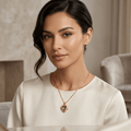 Crystal Heart Zirconia Gold Necklace - Orlumea