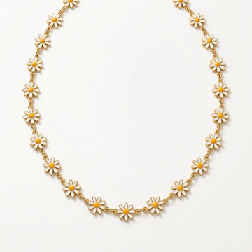 Daisy Flower Gold Chain Necklace - Orlumea