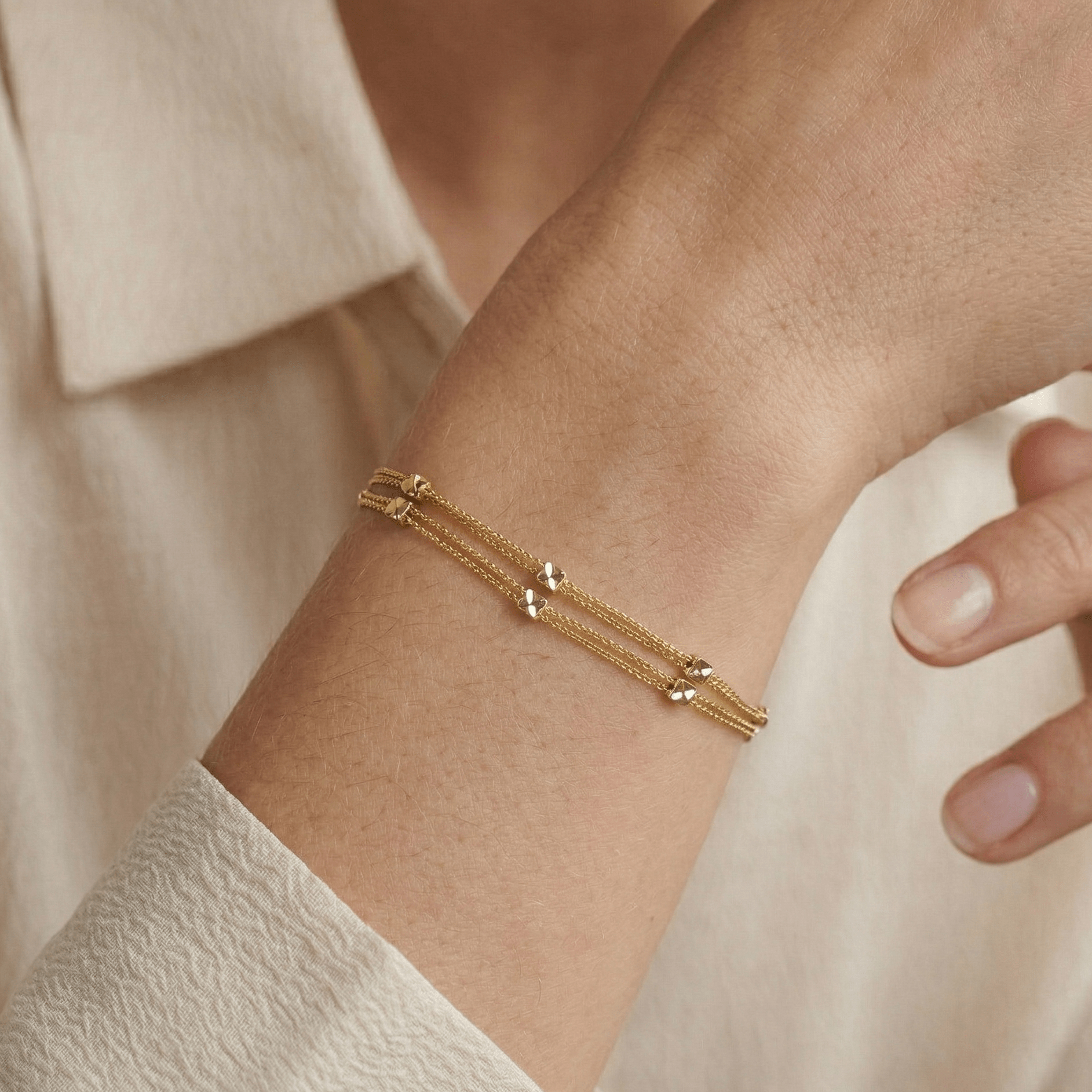 Double Layer Gold Bracelet - Orlumea