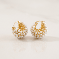 Elara Pearl Cluster Huggie Earrings - Orlumea