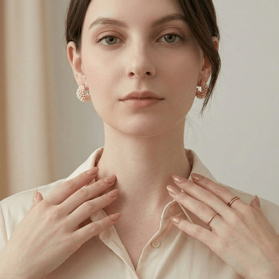 Elara Pearl Cluster Huggie Earrings - Orlumea