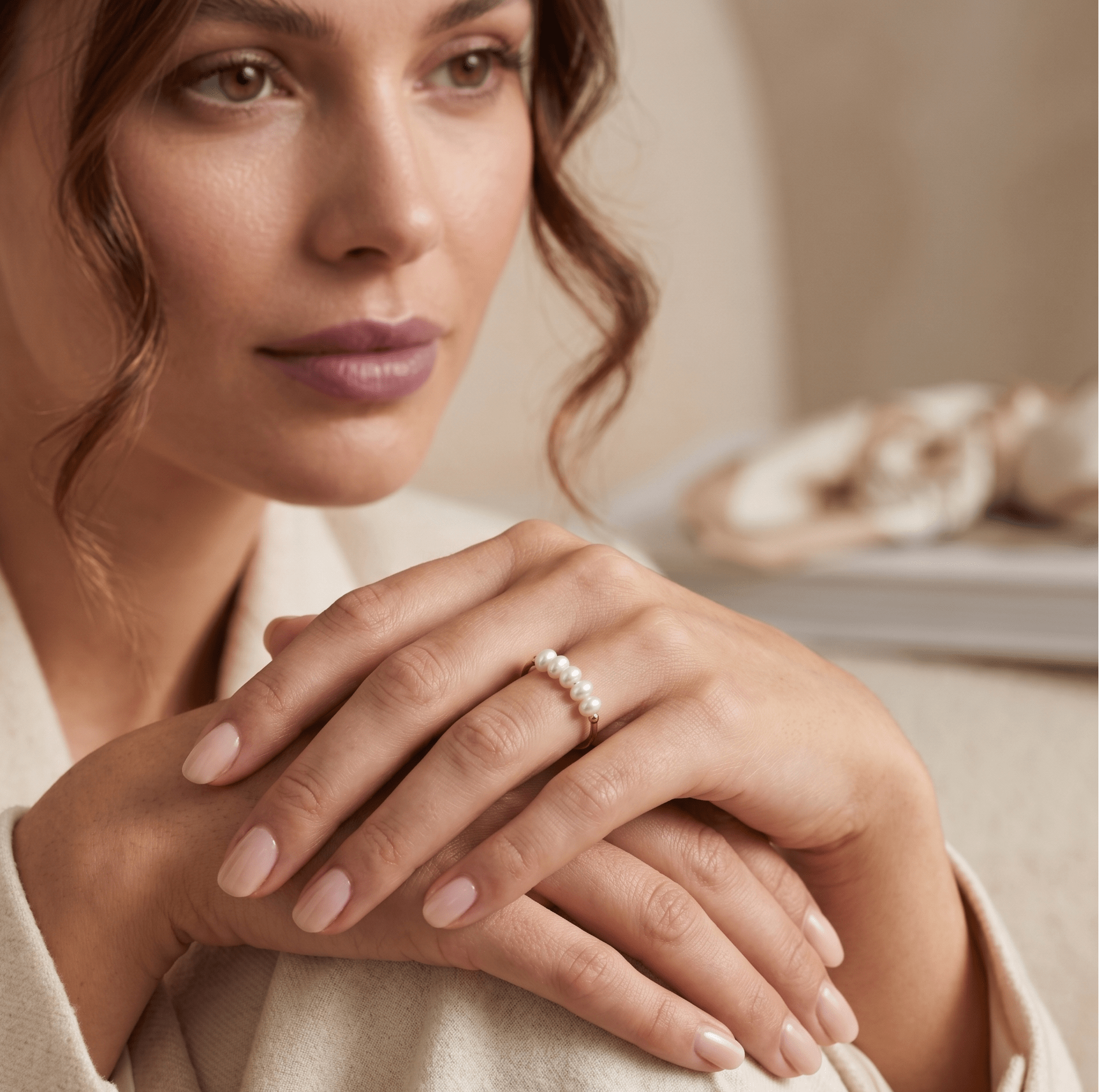Elara Pearl Ring - Orlumea