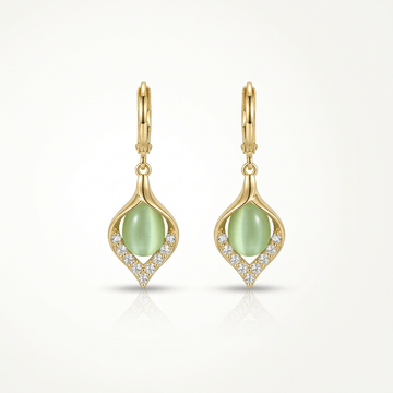 Emerald Glow Crystal Drop Earrings - Orlumea