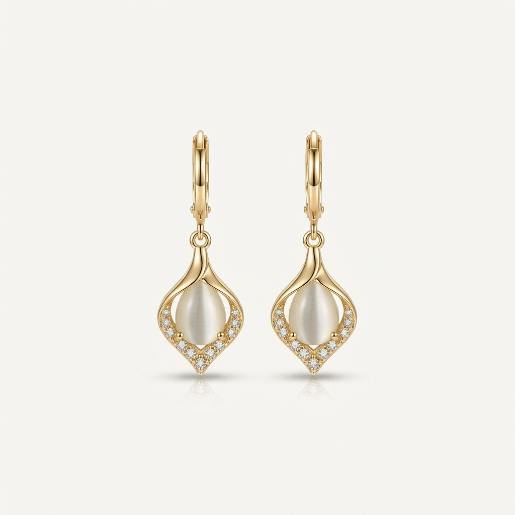 Emerald Glow Crystal Drop Earrings - Orlumea