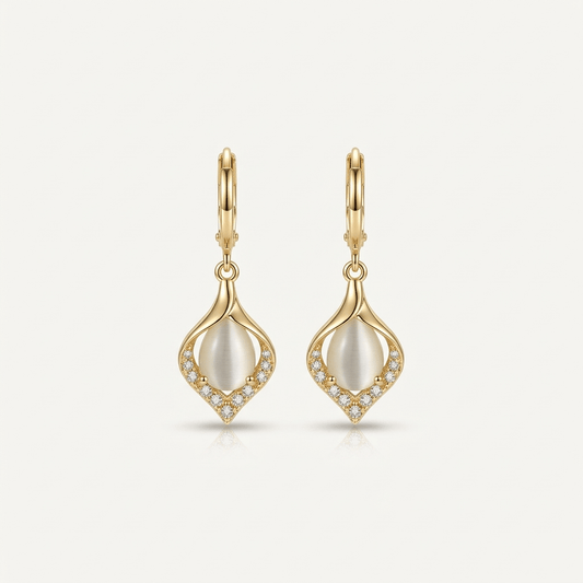 Emerald Glow Crystal Drop Earrings - Orlumea