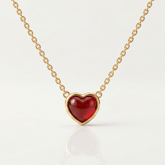 Eternal Ruby Heart Pendant Necklace - Orlumea