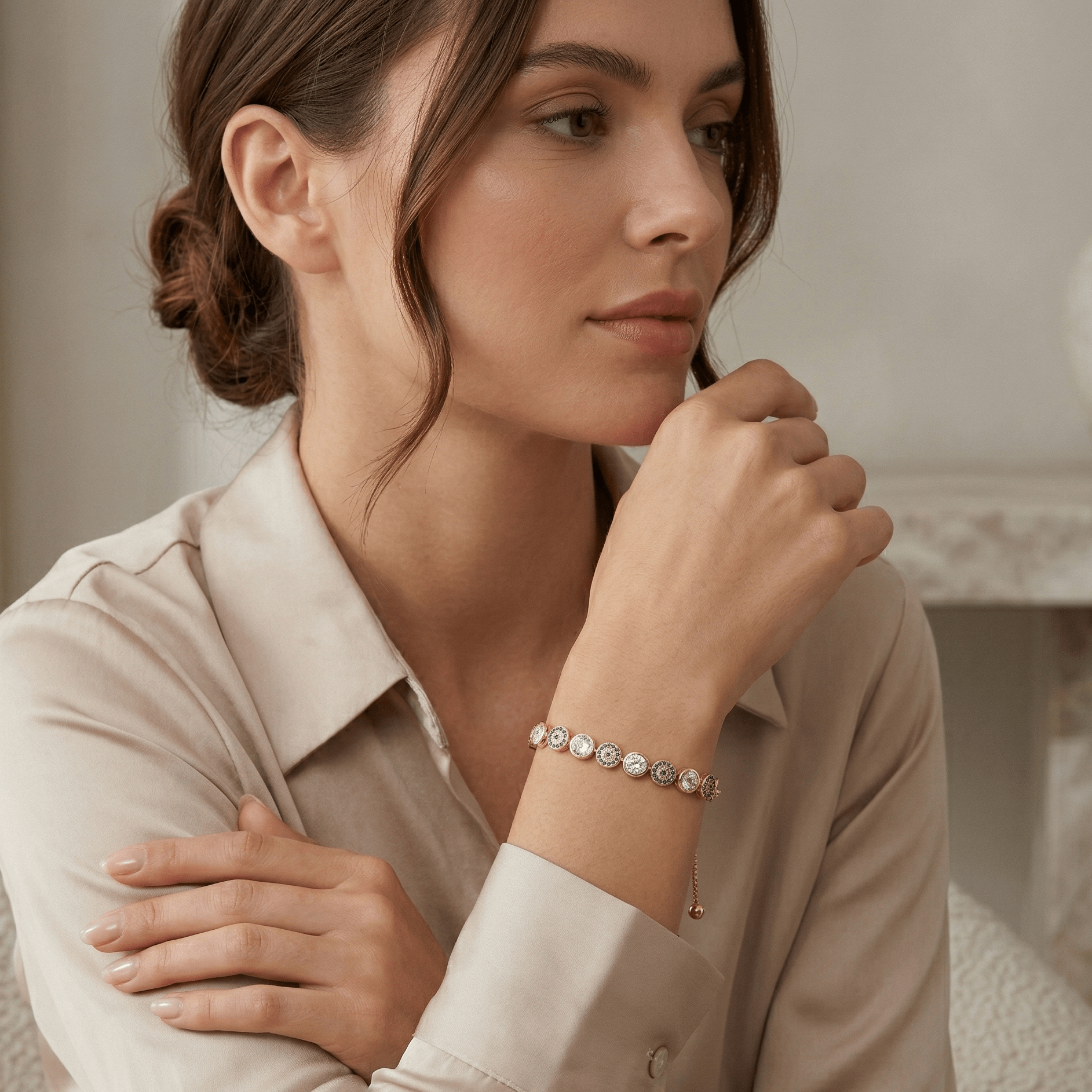 Evil Eye Crystal Adjustable Bracelet - Orlumea
