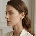 Golden Bloom Textured Floral Stud Earrings - Orlumea