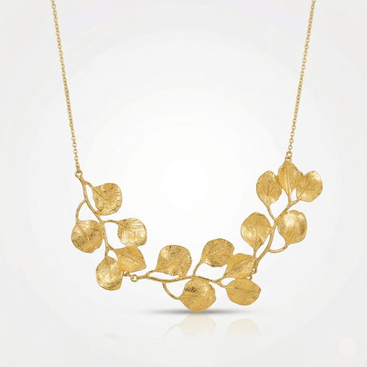 Golden Leaf Statement Necklace - Orlumea
