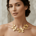 Golden Leaf Statement Necklace - Orlumea