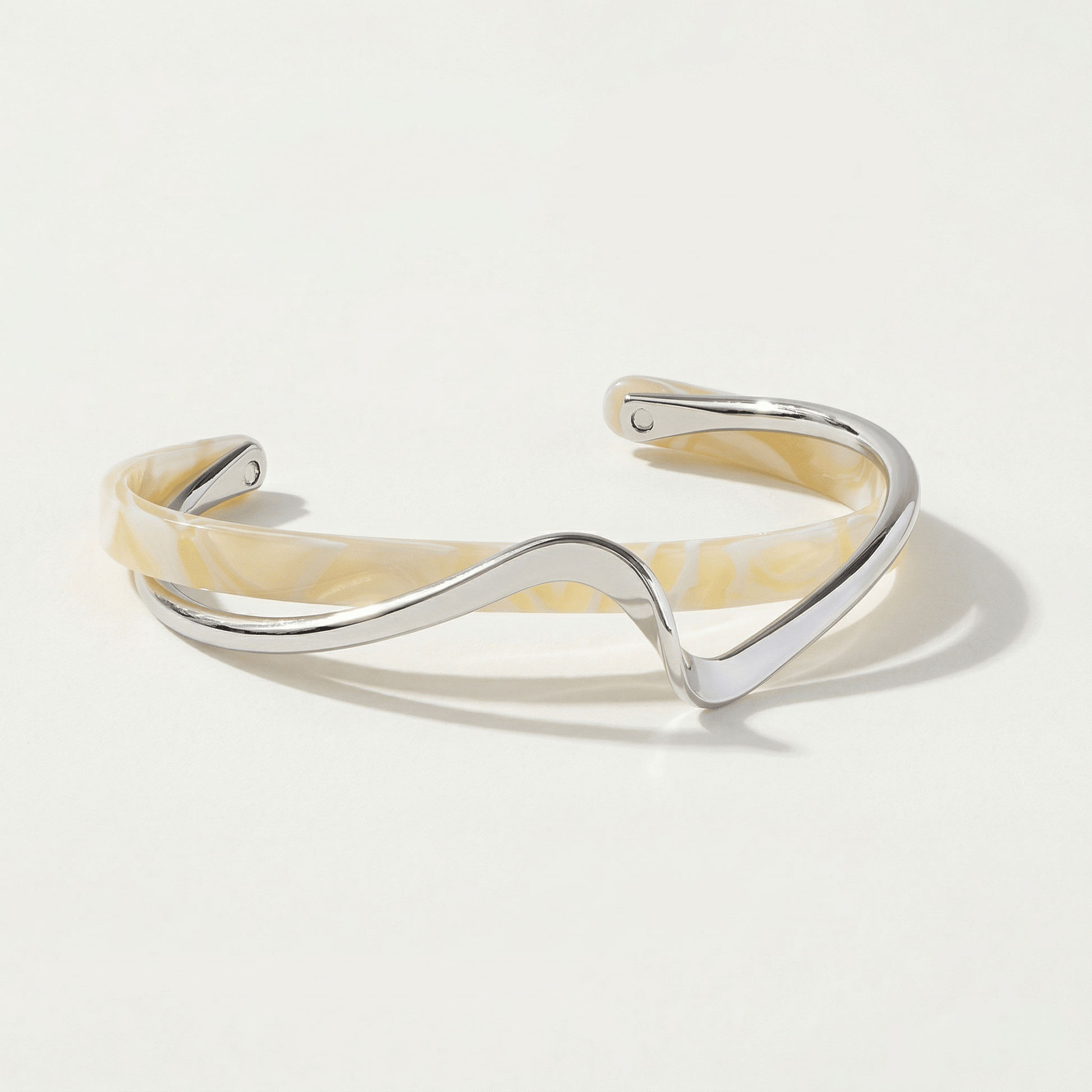 Ivory Wave Gold Cuff Bracelet - Orlumea