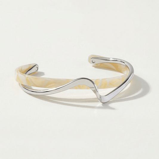Ivory Wave Gold Cuff Bracelet - Orlumea
