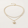 Layered Pearl Pendant Necklace - Orlumea