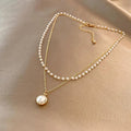 Layered Pearl Pendant Necklace - Orlumea