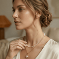 Layered Pearl Pendant Necklace - Orlumea