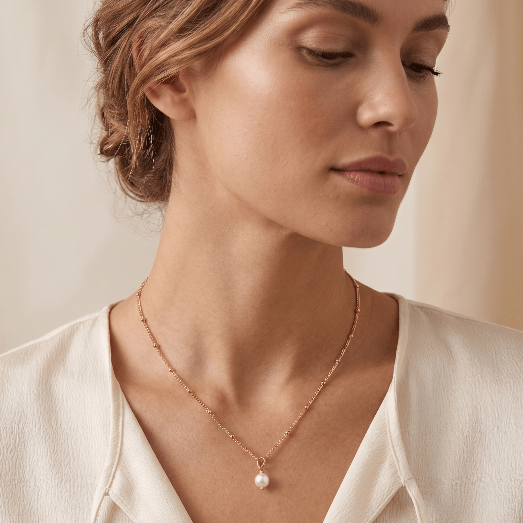 Luna Pearl Drop Necklace - Orlumea