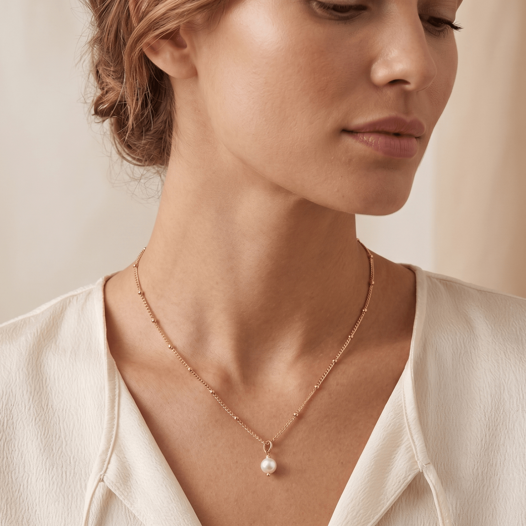 Luna Pearl Drop Necklace - Orlumea