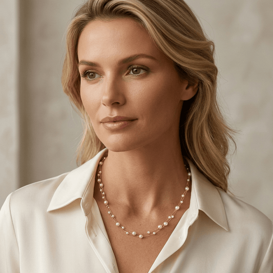 Luna Pearl Layered Necklace - Orlumea