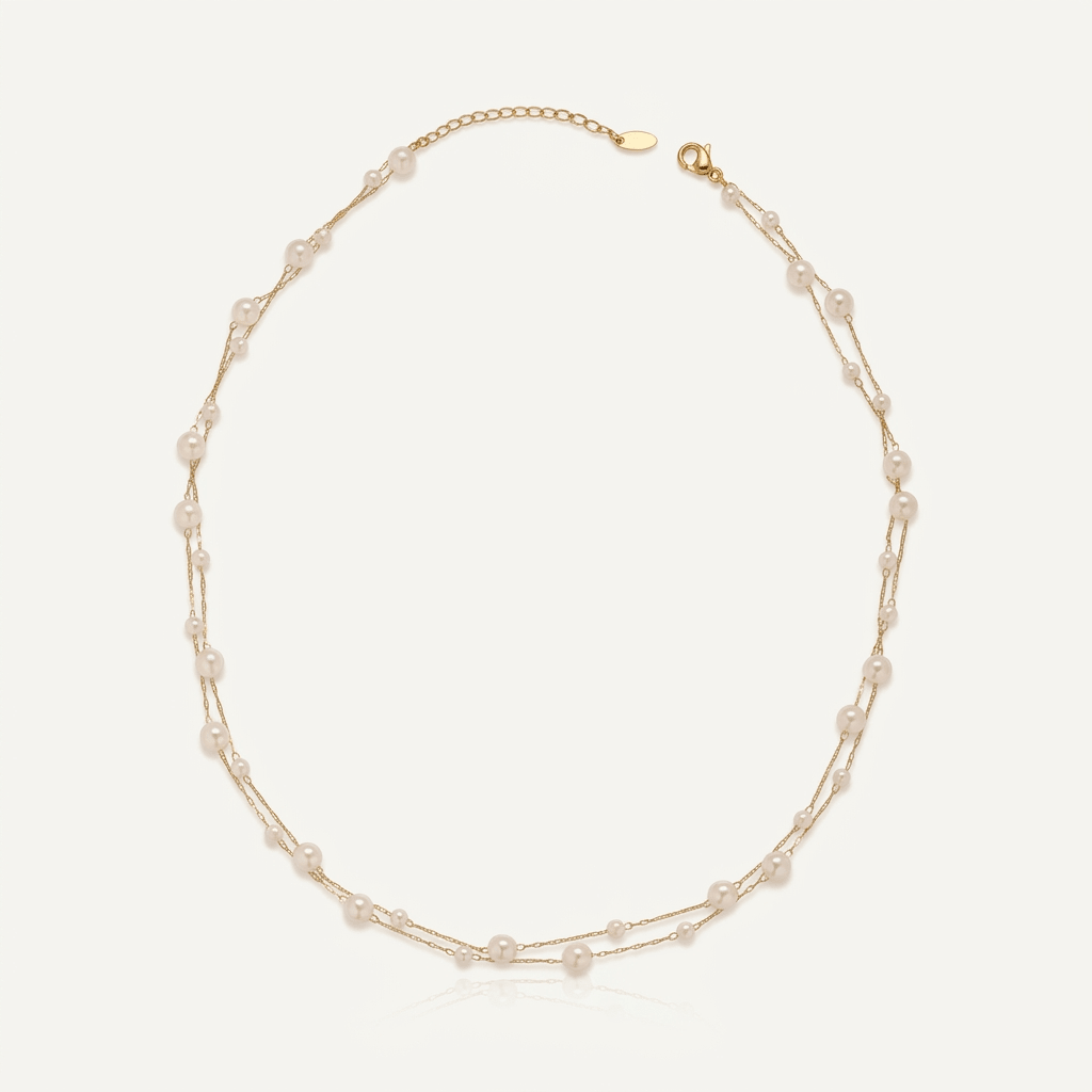Luna Pearl Layered Necklace - Orlumea