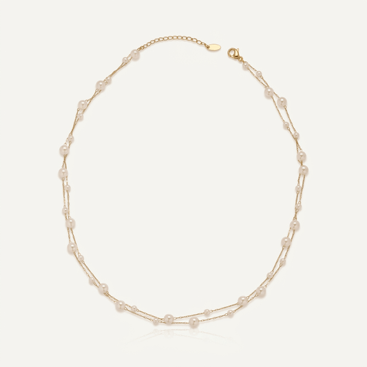 Luna Pearl Layered Necklace - Orlumea