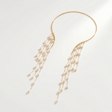 Luxe Pearl Cascade Gold Necklace - Orlumea