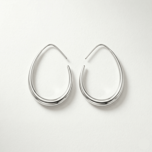 Minimalist Oval Gold Hoop Earrings - Orlumea