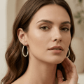 Minimalist Oval Gold Hoop Earrings - Orlumea