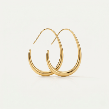 Minimalist Oval Gold Hoop Earrings - Orlumea
