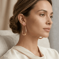 Minimalist Oval Gold Hoop Earrings - Orlumea