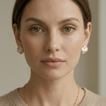 Pearl Flower Stud Earrings - Orlumea
