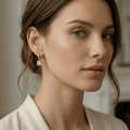 Princess Cut Zirconia Gold Huggie Earrings - Orlumea
