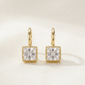Princess Cut Zirconia Gold Huggie Earrings - Orlumea