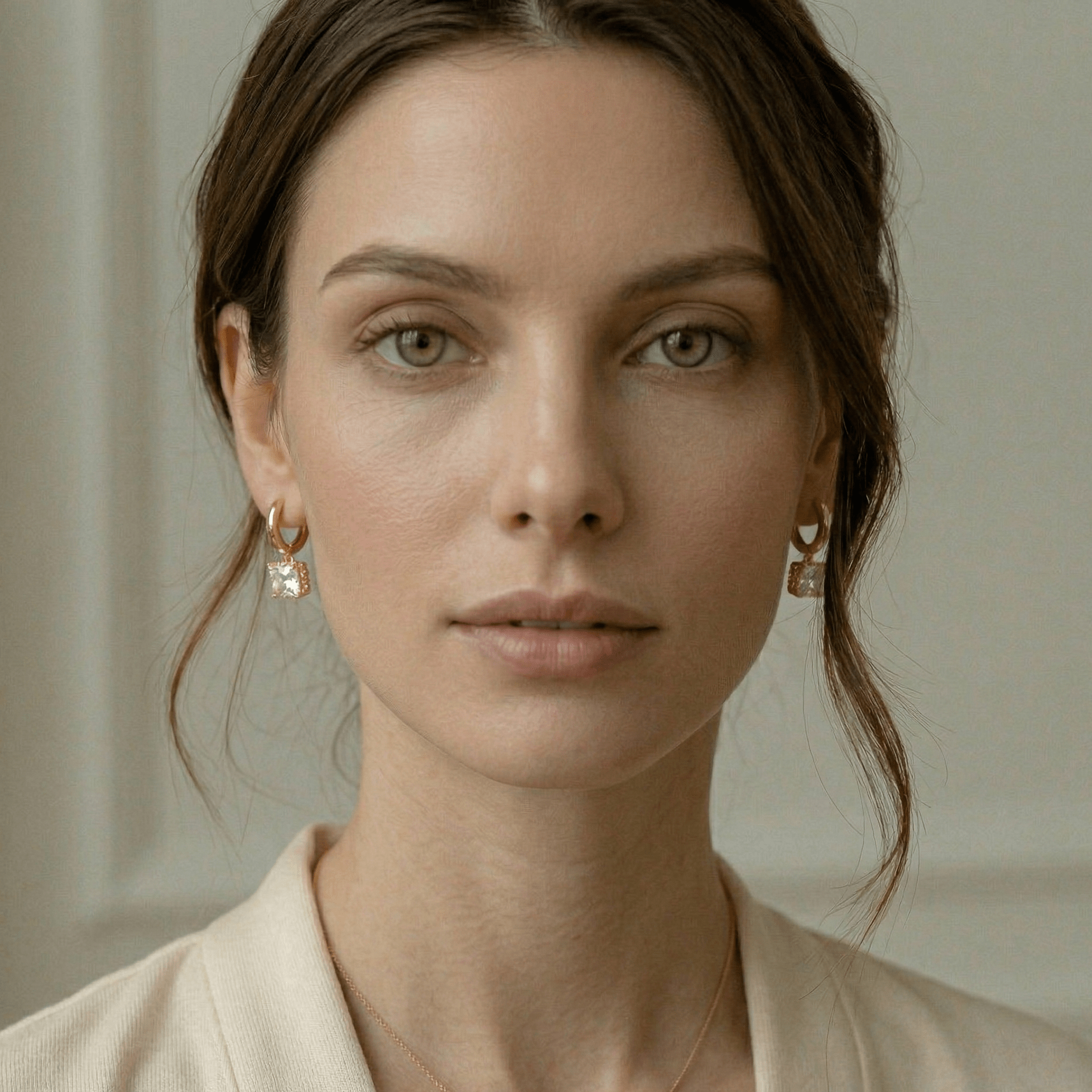 Princess Cut Zirconia Gold Huggie Earrings - Orlumea