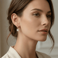 Princess Cut Zirconia Gold Huggie Earrings - Orlumea