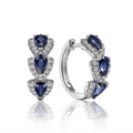 Royal Sapphire Zirconia Hoop Earrings - Orlumea