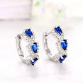 Royal Sapphire Zirconia Hoop Earrings - Orlumea