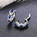 Royal Sapphire Zirconia Hoop Earrings - Orlumea