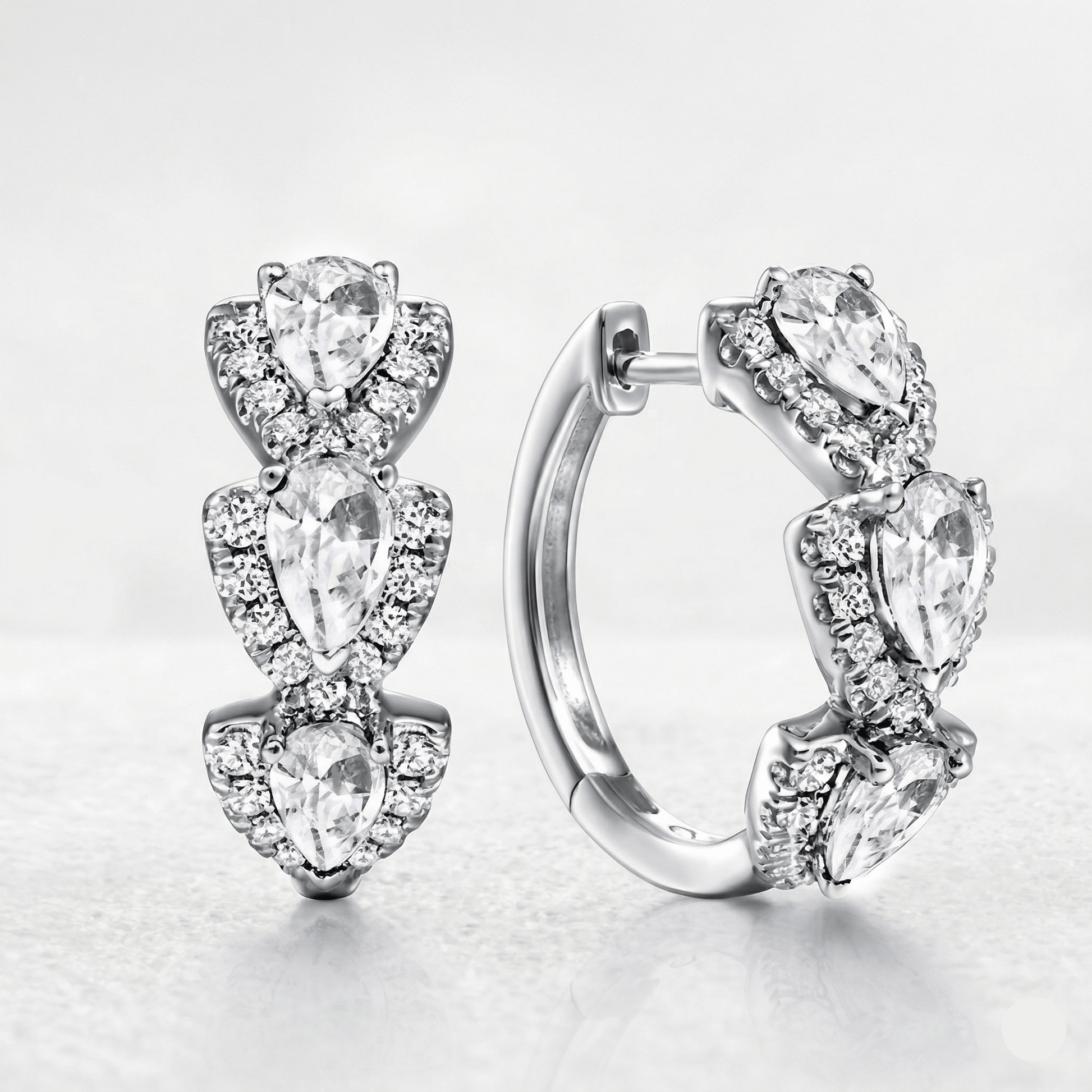 Royal Sapphire Zirconia Hoop Earrings - Orlumea